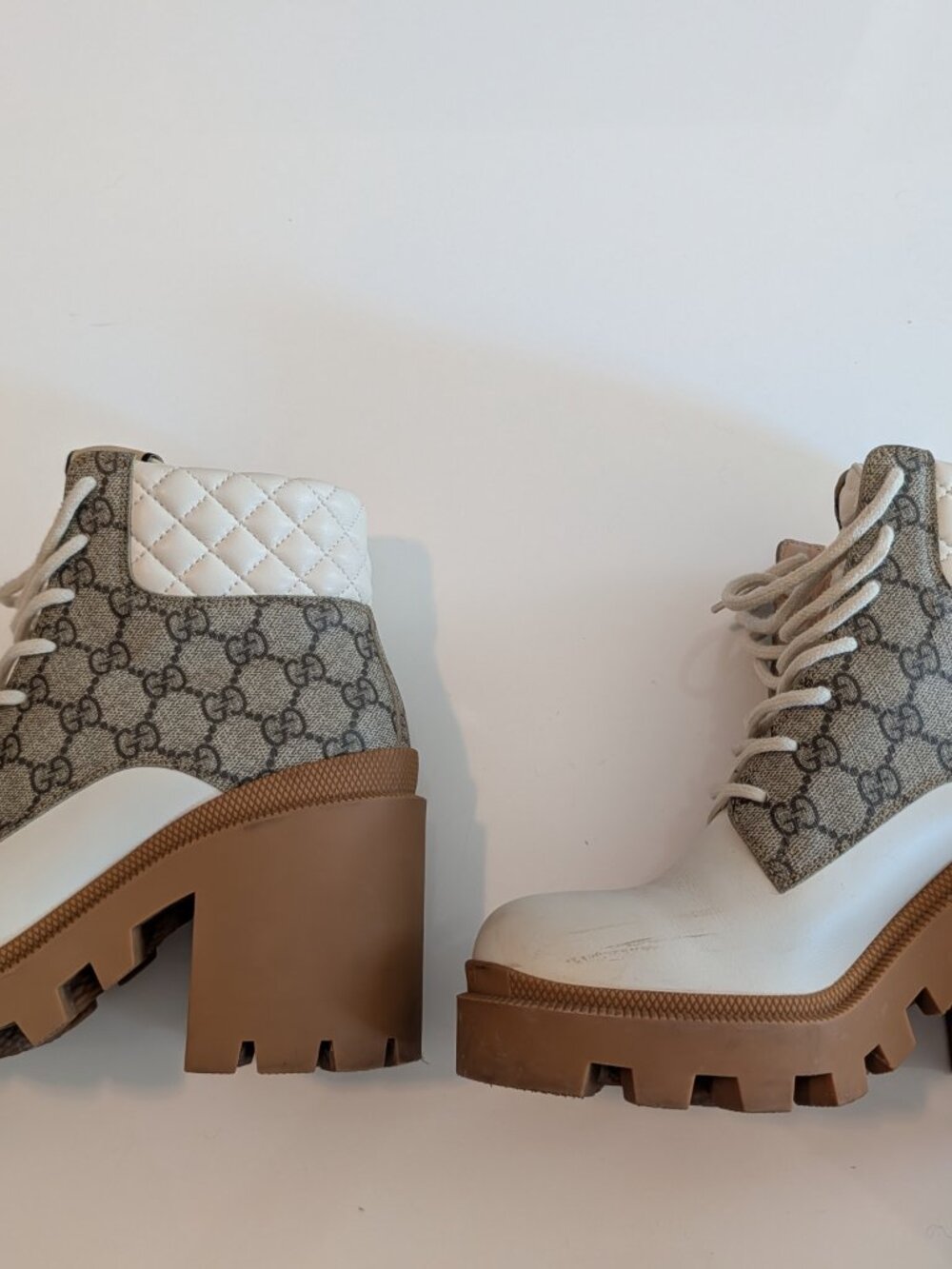Gucci GG Supreme Platform Ankle Boots Size 39.5 - Picture 3 of 7